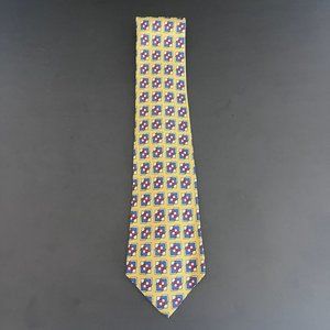 Polo by Ralph Lauren For Neiman Marcus Yellow Blue Tie, Hand Made